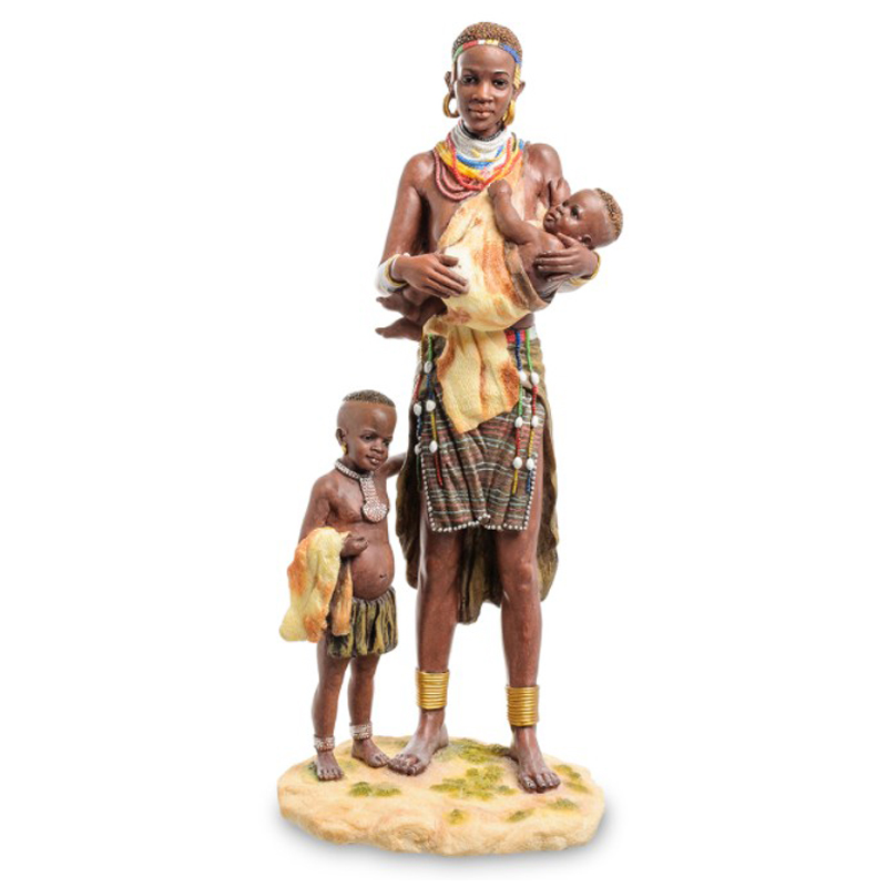 Статуэтка African woman with children Коричневый Мульти Статуэтка African woman with children Коричневый Мульти в Челябинске | Loft Concept