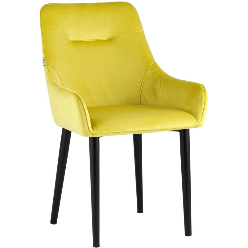 Стул Joan Chair Желтый Велюр Желтый Черный Стул Joan Chair Желтый Велюр Желтый Черный в Челябинске | Loft Concept