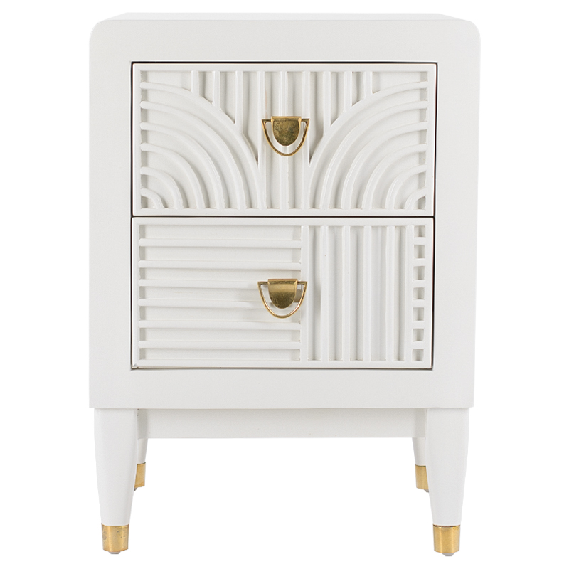 Тумба Seymour Bedside Table White Латунь Белый Тумба Seymour Bedside Table White Латунь Белый в Челябинске | Loft Concept