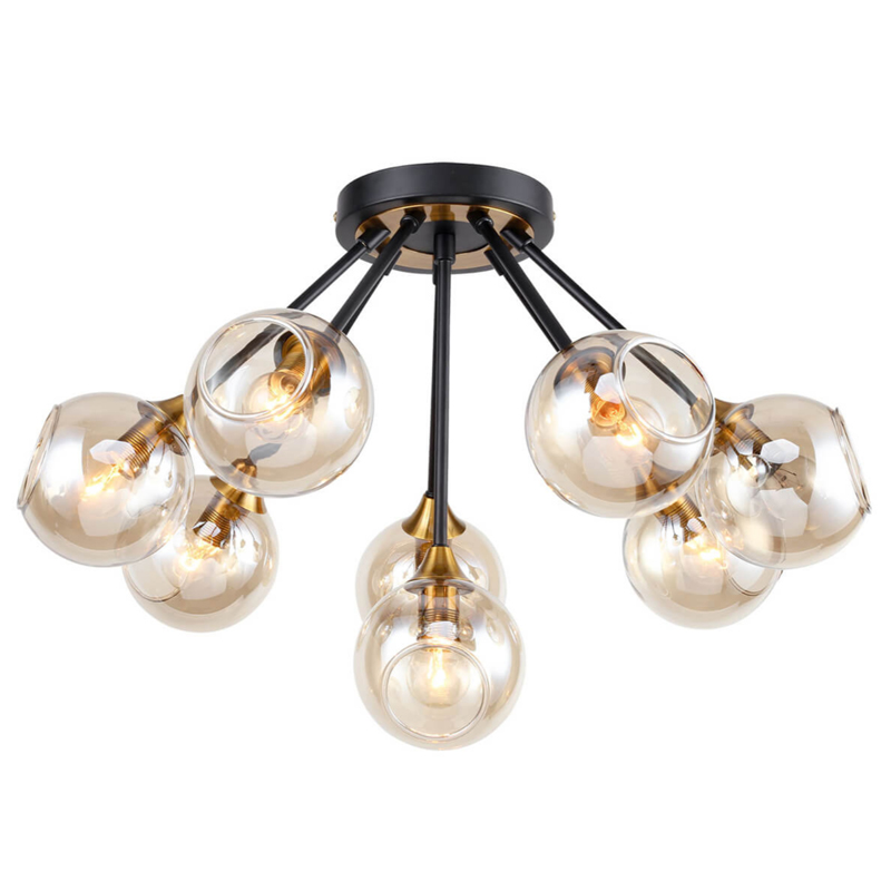 Потолочный Светильник Loft Globe Черный Латунь Янтарь (Amber) Потолочный Светильник Loft Globe Черный Латунь Янтарь (Amber) в Челябинске | Loft Concept