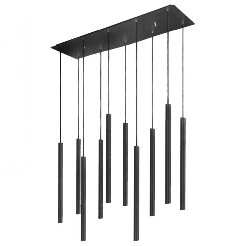 Светильник Trumpet Rectangle Black 10 плафонов Черный Светильник Trumpet Rectangle Black 10 плафонов Черный в Челябинске | Loft Concept