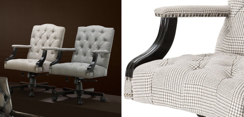 Офисное кресло Eichholtz Desk Chair Burchell brown & white Офисное кресло Eichholtz Desk Chair Burchell brown & white - Loft-Concept в Челябинске