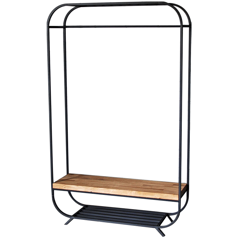 Рейл Cade Industrial Metal Rust Clothes Rail Черный Древесина в Челябинске | Loft Concept 