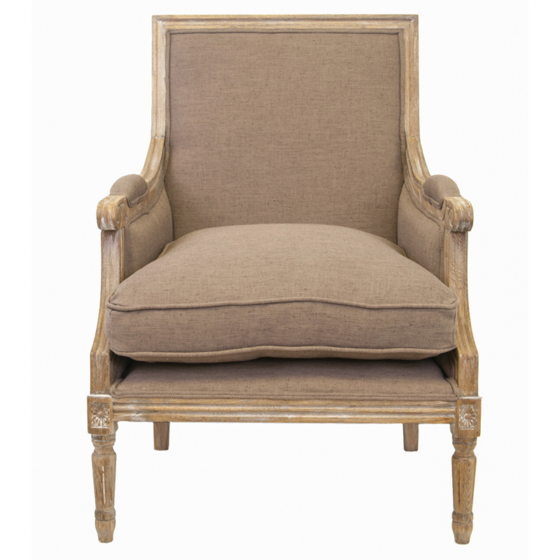 Кресло William Classical Armchair brown flax Бежевый Светло-коричневый Кресло William Classical Armchair brown flax Бежевый Светло-коричневый в Челябинске | Loft Concept