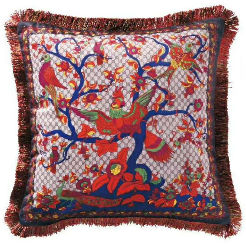 Декоративная подушка Cтиль Gucci Birds On The Tree Мульти Декоративная подушка Cтиль Gucci Birds On The Tree Мульти в Челябинске | Loft Concept