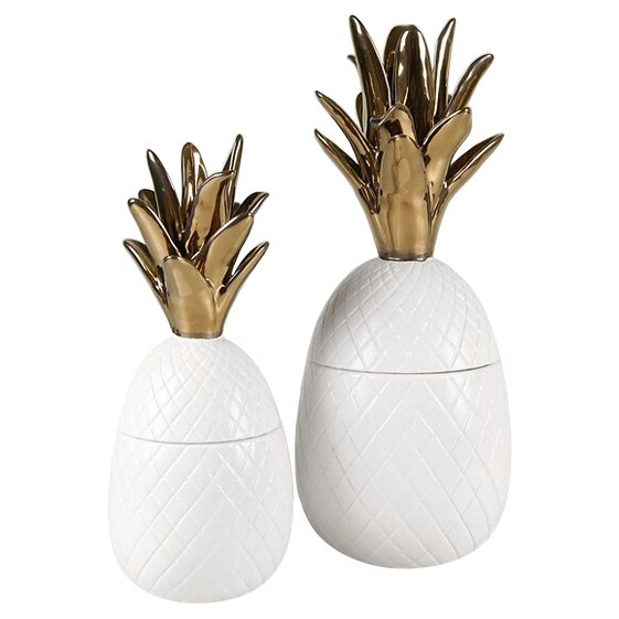 Ваза настольная Pineapple White Белый Золотой Ваза настольная Pineapple White Белый Золотой в Челябинске | Loft Concept