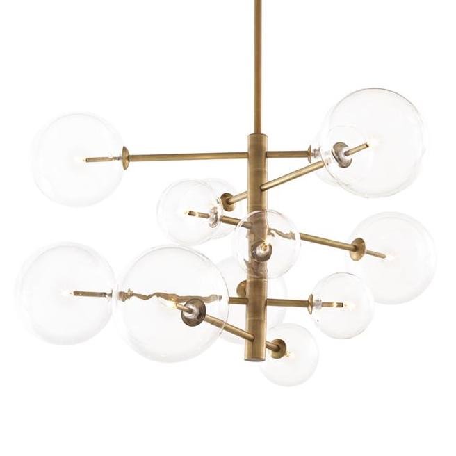 Люстра Chandelier Argento S Латунь Античная полированная Прозрачное Стекло Люстра Chandelier Argento S Латунь Античная полированная Прозрачное Стекло в Челябинске | Loft Concept