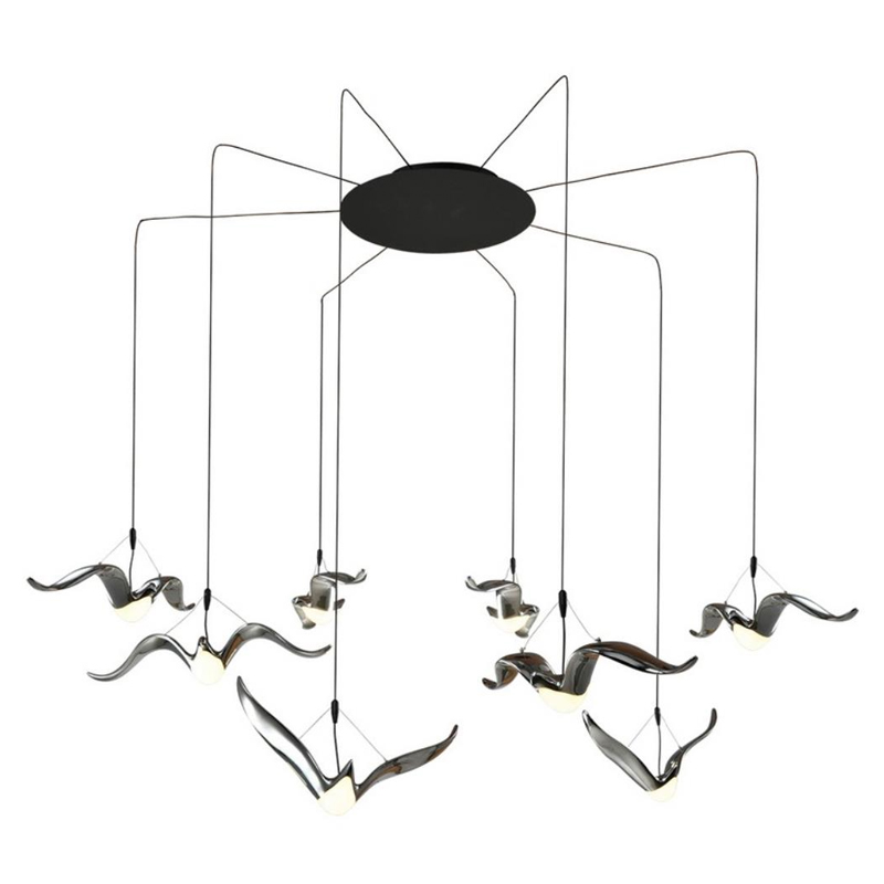 Каскадная люстра Silver birds Хром Каскадная люстра Silver birds Хром в Челябинске | Loft Concept