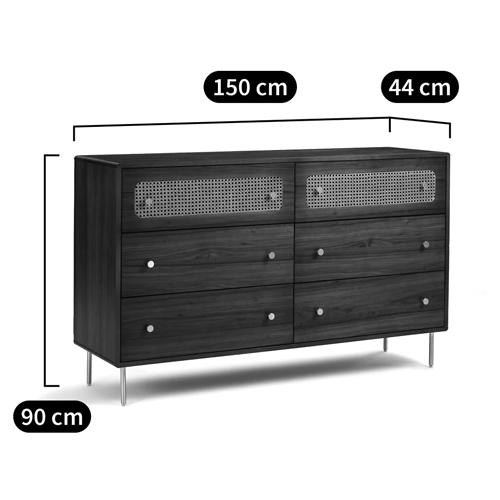 Комод с 6-ю ящиками с декором из ротанга Degarmo Chest of Drawers Комод с 6-ю ящиками с декором из ротанга Degarmo Chest of Drawers в Челябинске