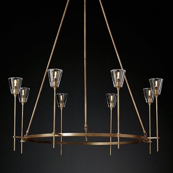 Люстра TORCHE DE VERRE Round Chandelier 8 Латунь Люстра TORCHE DE VERRE Round Chandelier 8 Латунь в Челябинске | Loft Concept
