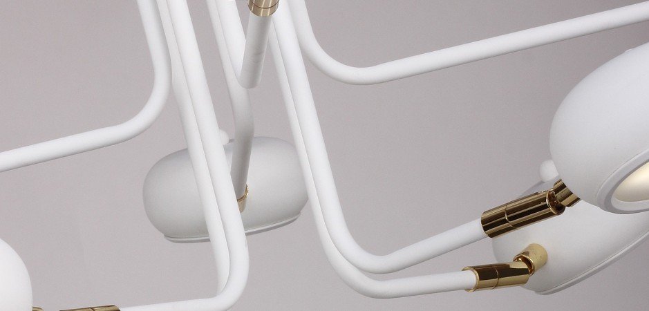 Люстра Curved Stix Chandelier 6 White - Loft-Concept в Челябинске