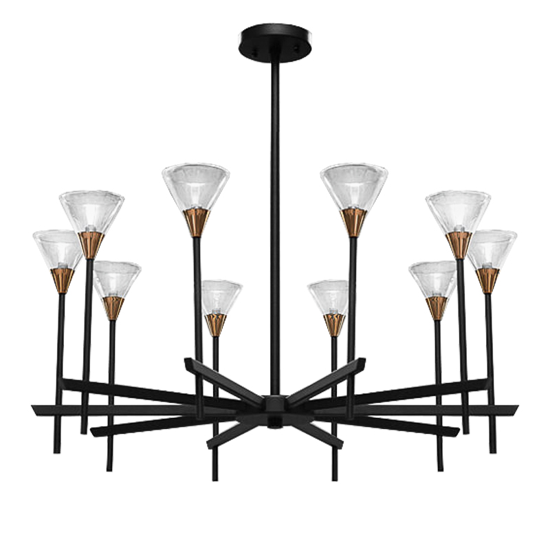 Люстра Beatrice Chandeliers Черный Латунь Прозрачный Люстра Beatrice Chandeliers Черный Латунь Прозрачный в Челябинске | Loft Concept