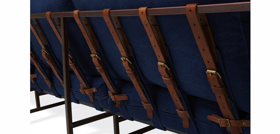 Двухместный диван Indigo Denim and copper Two Seat Sofa Двухместный диван Indigo Denim and copper Two Seat Sofa - Loft-Concept в Челябинске