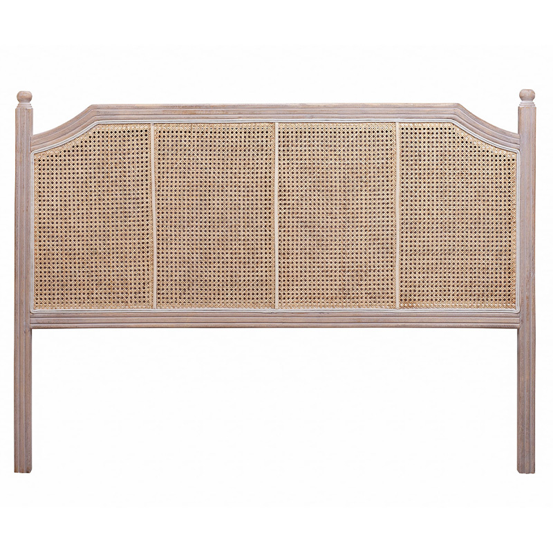 Изголовье кровати коричневое с обивкой из ротанга Olivia Headboard Бежевый Коричневый в Челябинске | Loft Concept 