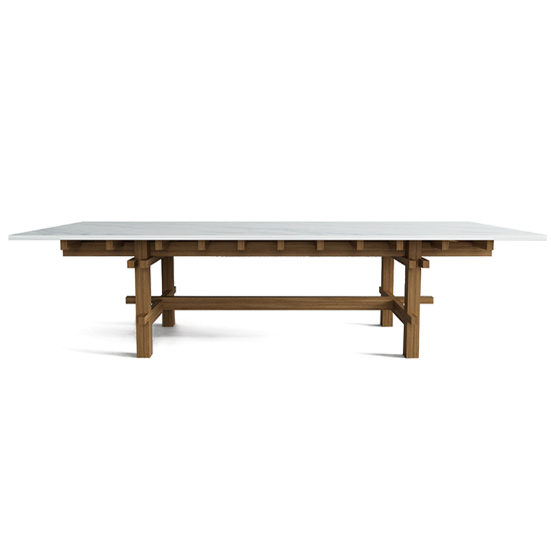 Журнальный стол из дерева с каменной столешницей Minka Table Древесина Белый Журнальный стол из дерева с каменной столешницей Minka Table Древесина Белый в Челябинске | Loft Concept