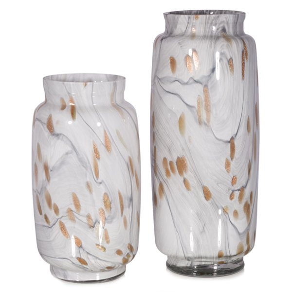 Ваза Song Thrush Glass Белый Золотой Ваза Song Thrush Glass Белый Золотой в Челябинске | Loft Concept