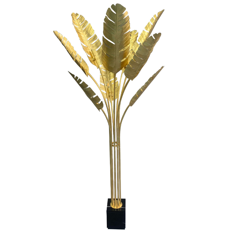 Торшер Gold Palm Leaves Floor Lamp Золотой Черный Торшер Gold Palm Leaves Floor Lamp Золотой Черный в Челябинске | Loft Concept
