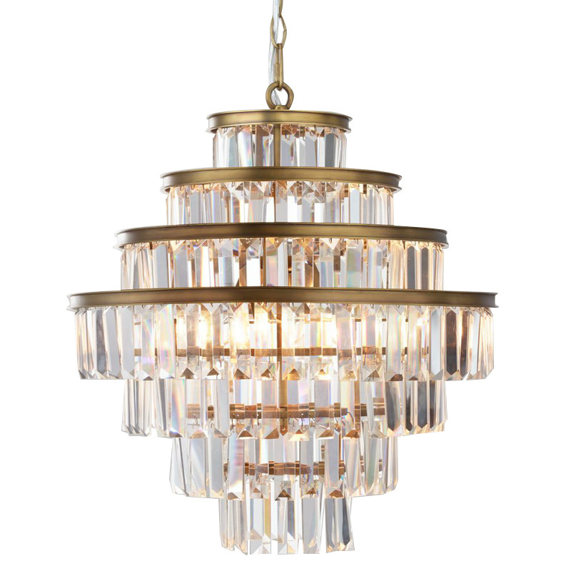 Люстра RH Alaine Crystal Large Pendant Antiqued Brass Золотой Прозрачное Стекло Люстра RH Alaine Crystal Large Pendant Antiqued Brass Золотой Прозрачное Стекло в Челябинске | Loft Concept
