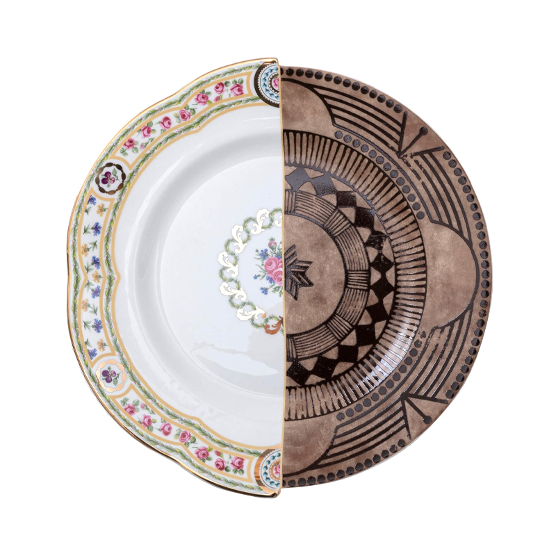 Тарелка Seletti Hobyo Белый Черный Коричневый Тарелка Seletti Hobyo Белый Черный Коричневый в Челябинске | Loft Concept