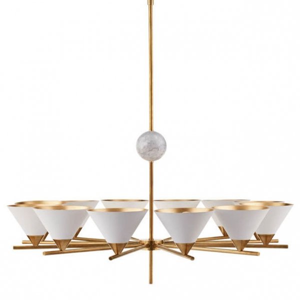 Люстра Cleo Large Chandelier Латунь Белый в Челябинске | Loft Concept 