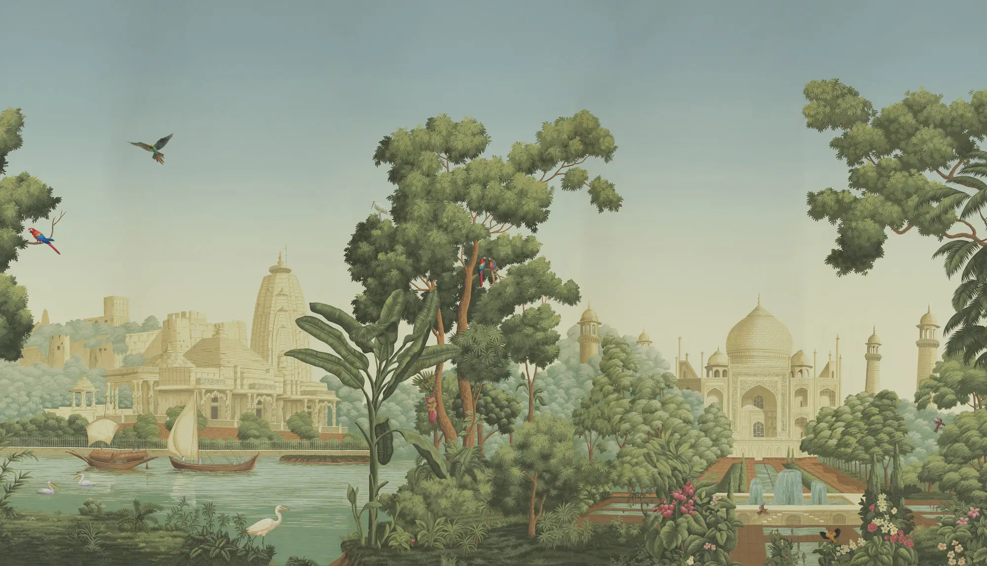 Обои ручная роспись River Scenes of Bengal Verdoyant Обои ручная роспись River Scenes of Bengal Verdoyant - постер Loft-Concept в Челябинске
