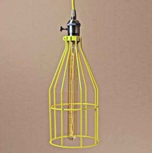 Подвесной светильник Wire Cage Pendant Twix Yellow Желтый Подвесной светильник Wire Cage Pendant Twix Yellow Желтый в Челябинске | Loft Concept