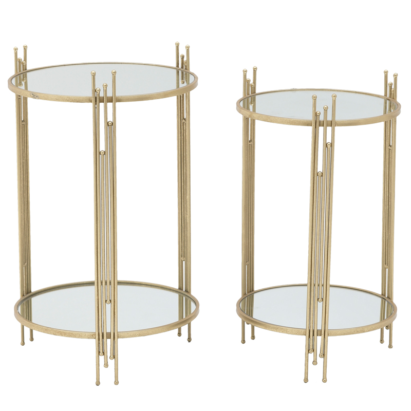 Комплект приставных столов Sarita Table Золотой Прозрачный Комплект приставных столов Sarita Table Золотой Прозрачный в Челябинске | Loft Concept