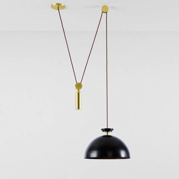 Подвесной светильник Shape up Pendant Hemisphere Black Латунь Черный Подвесной светильник Shape up Pendant Hemisphere Black Латунь Черный в Челябинске | Loft Concept