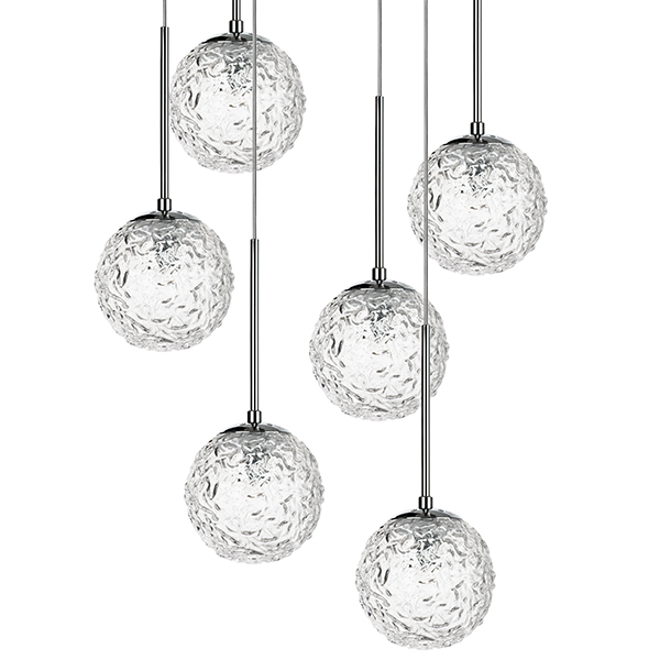 Люстра Soranzo Glass Balls 6 Хром Прозрачный в Челябинске | Loft Concept 