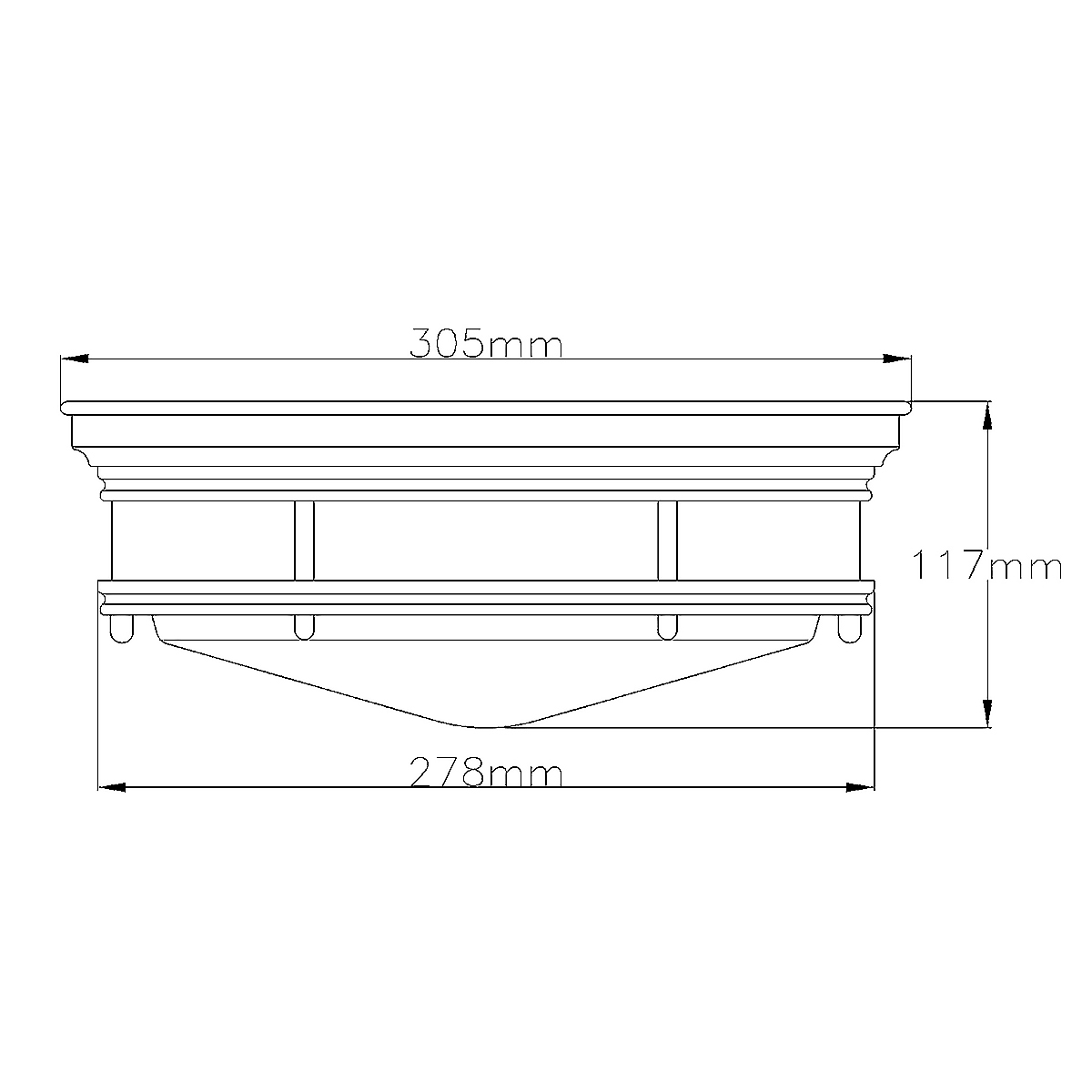 Потолочный светильник для ванных комнат со стеклянным плафоном в форме перевернутого конуса Hinkley в Челябинске
