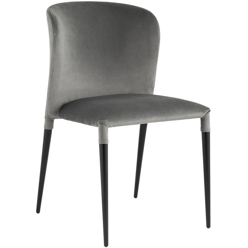 Стул Lori Chair Серый Велюр Серый Черный Стул Lori Chair Серый Велюр Серый Черный в Челябинске | Loft Concept