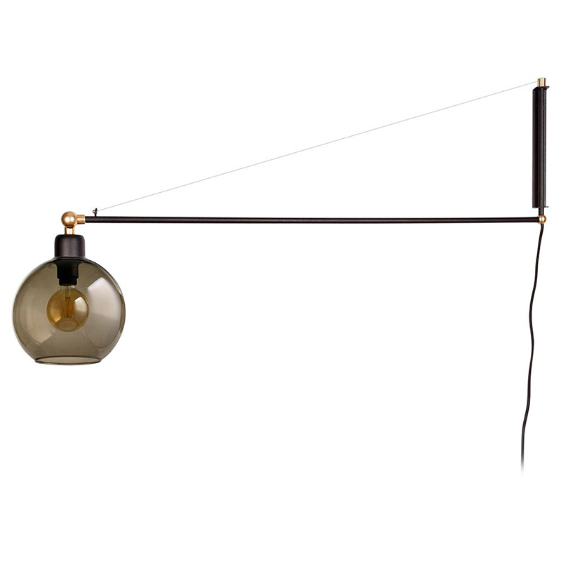 Бра Franco Wall Lamp Черный Латунь Янтарный Бра Franco Wall Lamp Черный Латунь Янтарный в Челябинске | Loft Concept