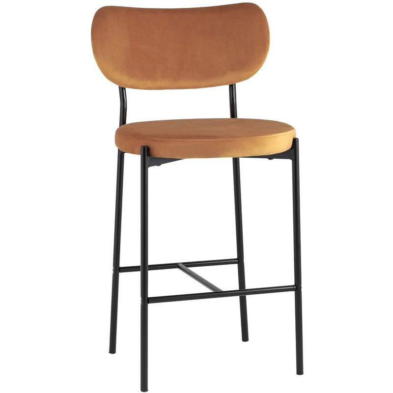 Барный Стул Alfie Chair Черные ножки Терракотовый Велюр Терракотовый Черный Барный Стул Alfie Chair Черные ножки Терракотовый Велюр Терракотовый Черный в Челябинске | Loft Concept