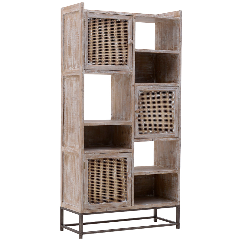 Стеллаж Rosita Wood Rack Бежево-серый Металлик винтаж Стеллаж Rosita Wood Rack Бежево-серый Металлик винтаж в Челябинске | Loft Concept