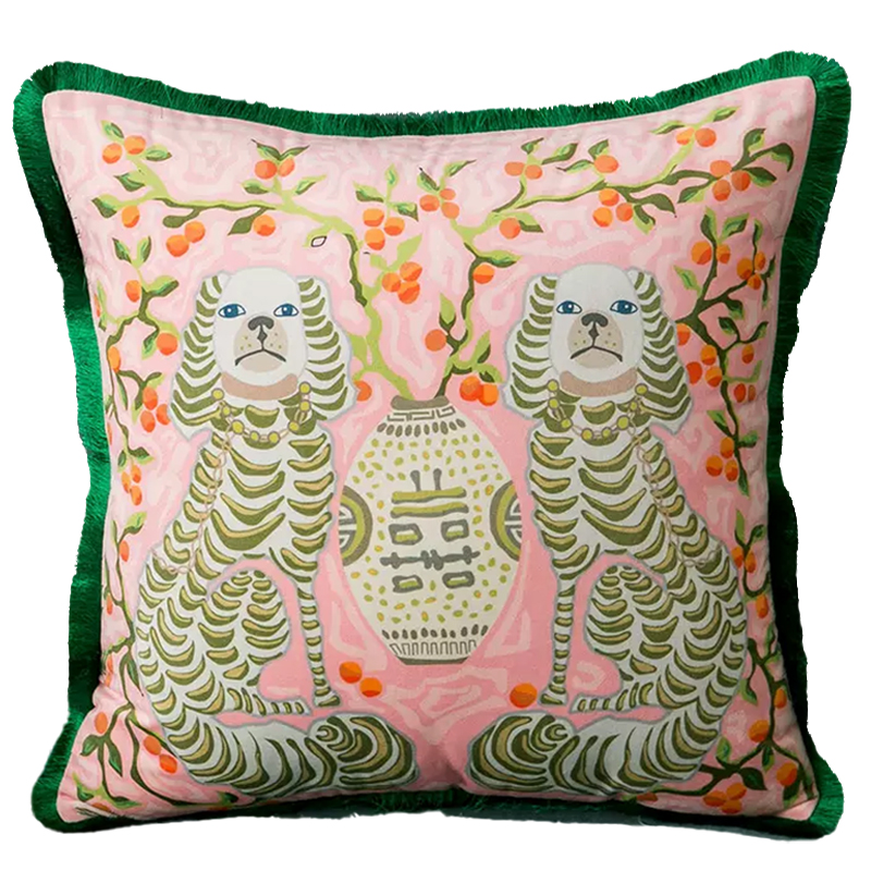 Декоративная подушка Two Dogs Pink Cushion Розовый Мульти Декоративная подушка Two Dogs Pink Cushion Розовый Мульти в Челябинске | Loft Concept
