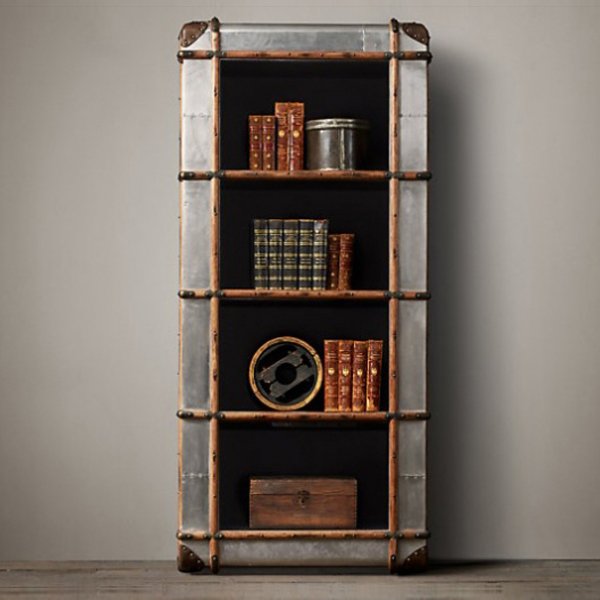 RH Richards Polished Aluminum Shelving Bookcase Алюминий Коричневый винтаж RH Richards Polished Aluminum Shelving Bookcase Алюминий Коричневый винтаж в Челябинске | Loft Concept