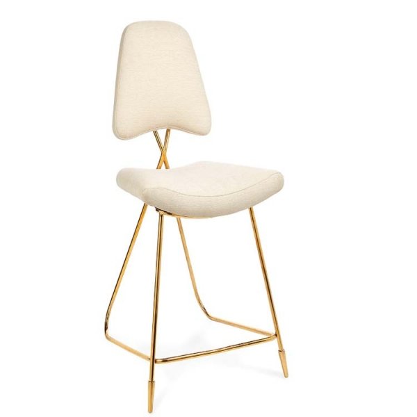 Барный стул Jonathan Adler Maxime Bar stool Бежево-серый Золотой Барный стул Jonathan Adler Maxime Bar stool Бежево-серый Золотой в Челябинске | Loft Concept