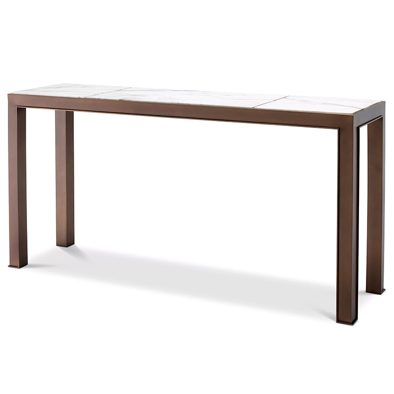 Консоль Eichholtz Console Table Tardieu Белый Мрамор Bianco Бронза Винтажная латунь Консоль Eichholtz Console Table Tardieu Белый Мрамор Bianco Бронза Винтажная латунь в Челябинске | Loft Concept
