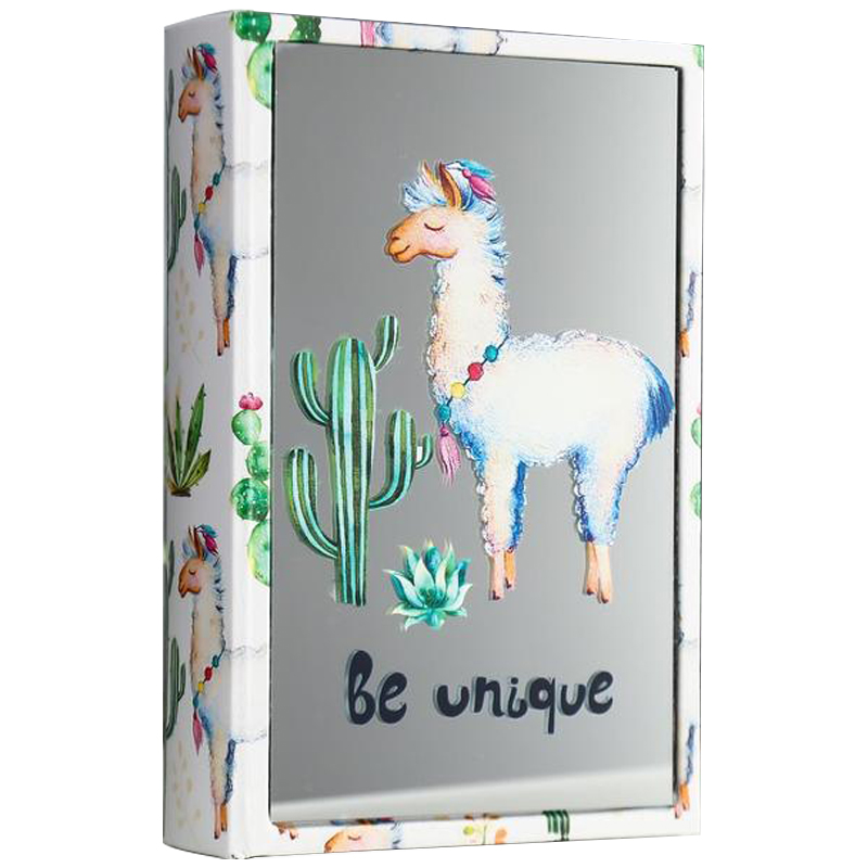 Шкатулка-книга Funny Llama and Cactus Mirror Book Box Мульти Белый Шкатулка-книга Funny Llama and Cactus Mirror Book Box Мульти Белый в Челябинске | Loft Concept
