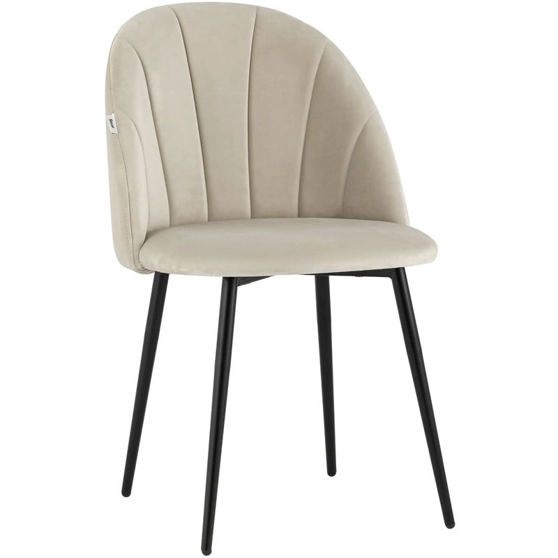 Стул Balsari S Chair Молочный Велюр Черные ножки Молочный Черный Стул Balsari S Chair Молочный Велюр Черные ножки Молочный Черный в Челябинске | Loft Concept