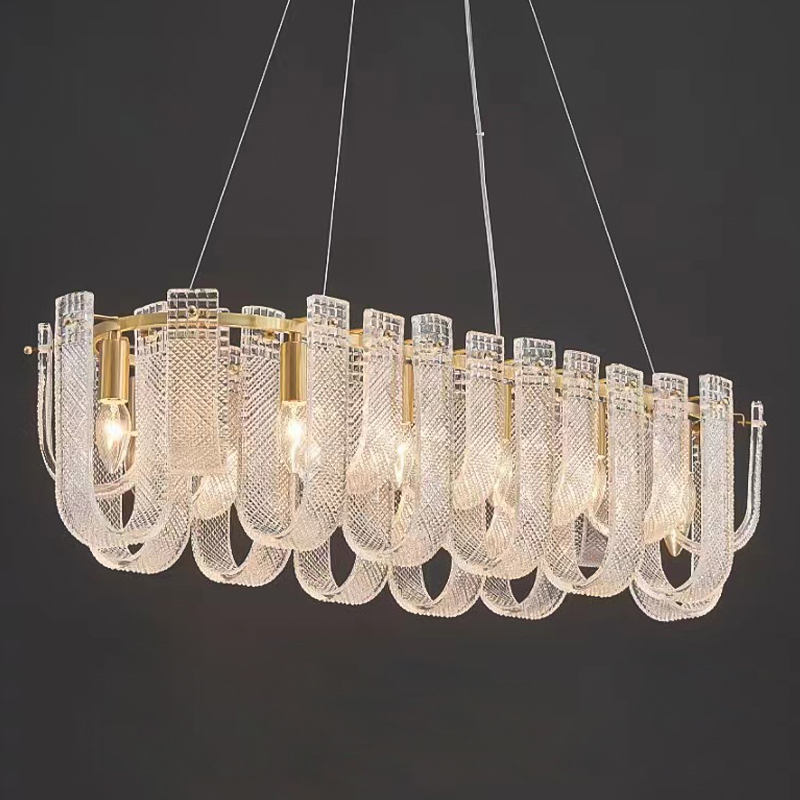 Линейная Люстра Prudence Textured Glass Chandelier A Золотой Прозрачное Стекло Линейная Люстра Prudence Textured Glass Chandelier A Золотой Прозрачное Стекло в Челябинске | Loft Concept