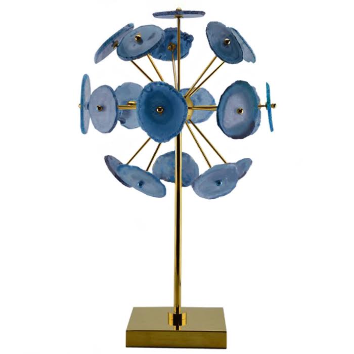 Аксессуар Agate Burst Brass Blue Золотой Сапфирово-синий Аксессуар Agate Burst Brass Blue Золотой Сапфирово-синий в Челябинске | Loft Concept