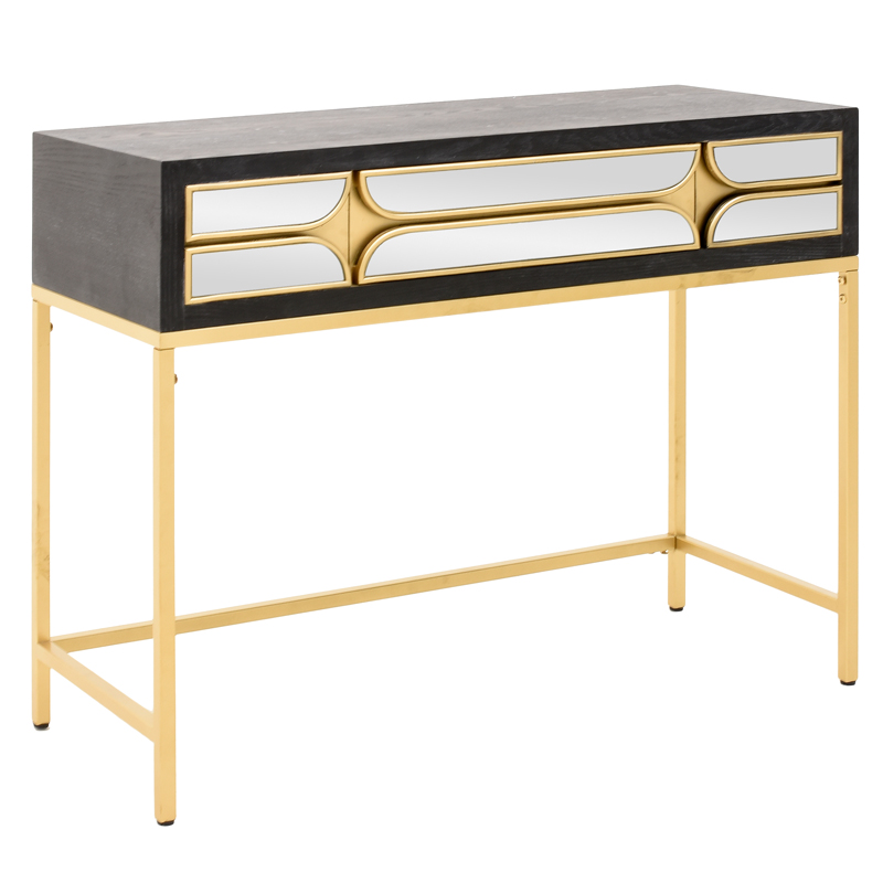 Консоль Eloisa Console Золотой Черный Консоль Eloisa Console Золотой Черный в Челябинске | Loft Concept