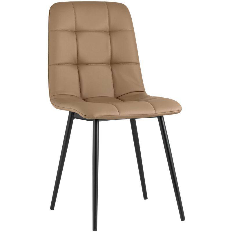 Стул NANCY S Chair Экокожа Цвет Капучино Бежевый Черный в Челябинске | Loft Concept 