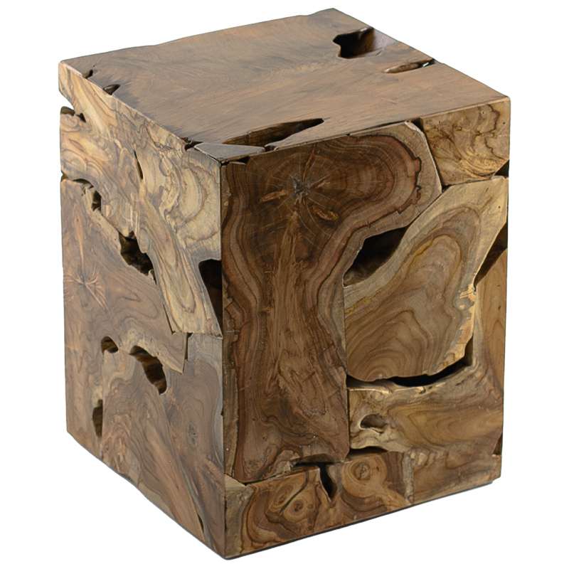 Приставной стол Wooden Cube Side Table Коричневый Приставной стол Wooden Cube Side Table Коричневый в Челябинске | Loft Concept