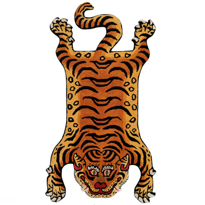 Ковер Тибетский тигр Tibetan Tiger Rug Оранжевый Коричневый Ковер Тибетский тигр Tibetan Tiger Rug Оранжевый Коричневый в Челябинске | Loft Concept