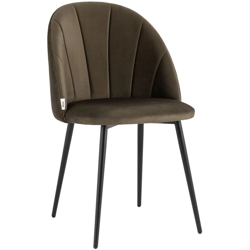 Стул Balsari S Chair Коричневый велюр Коричневый Черный Стул Balsari S Chair Коричневый велюр Коричневый Черный в Челябинске | Loft Concept