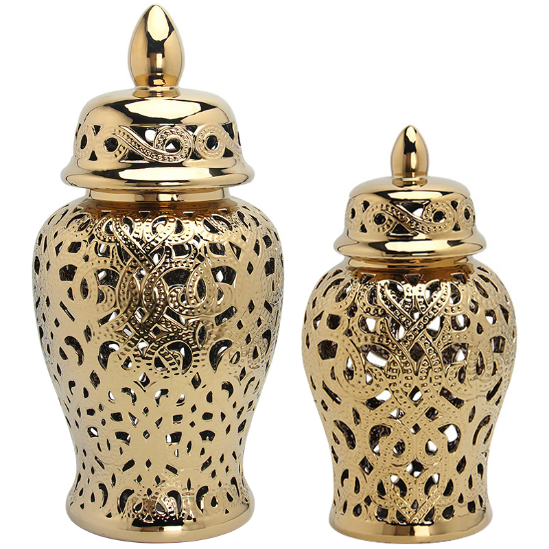 Ваза с крышкой Golden Interlacing Vase Золотой Ваза с крышкой Golden Interlacing Vase Золотой в Челябинске | Loft Concept