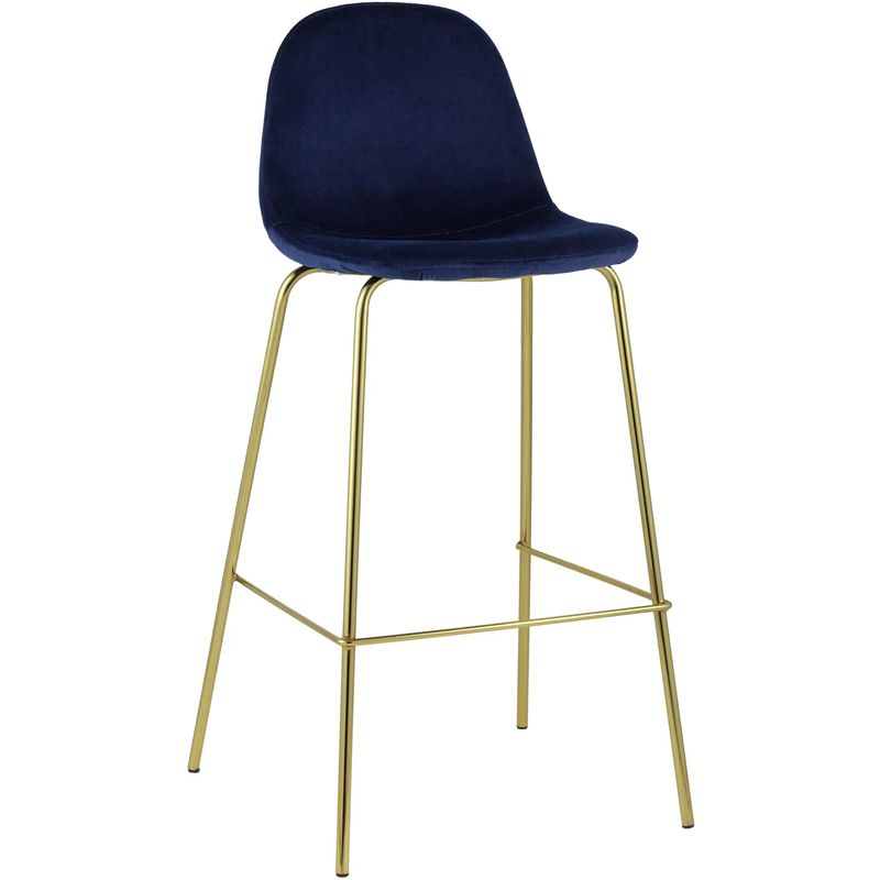 Барный Стул Archie Chair Синий Велюр Синий Золотой Барный Стул Archie Chair Синий Велюр Синий Золотой в Челябинске | Loft Concept