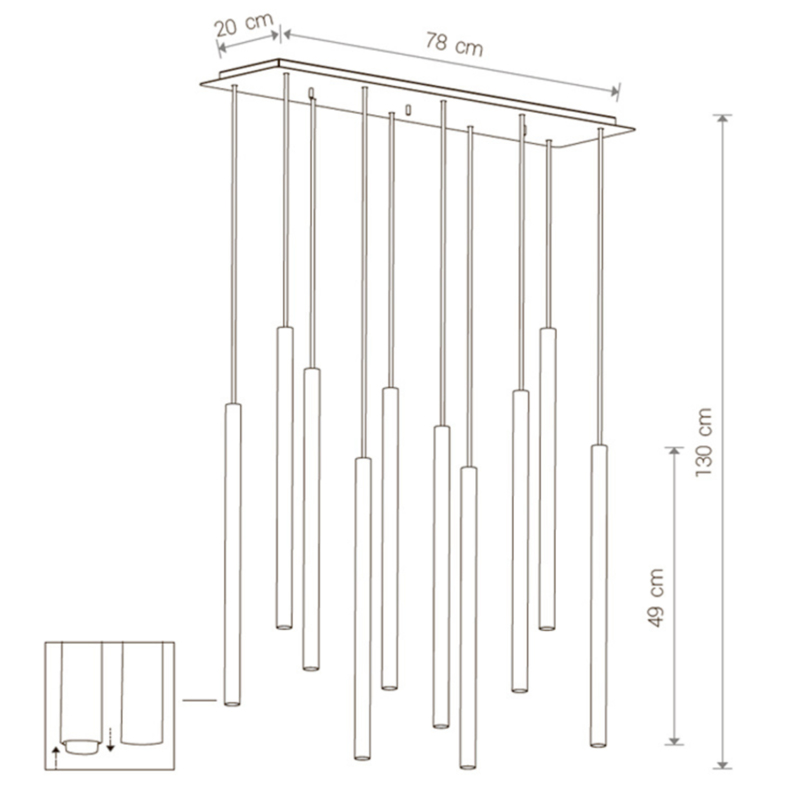 Светильник Trumpet Rectangle Black 10 плафонов Светильник Trumpet Rectangle Black 10 плафонов в Челябинске